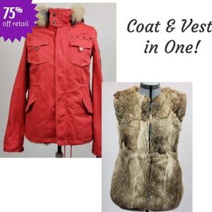 Vintage LaRok Parka with with Rabbit Fur Vest